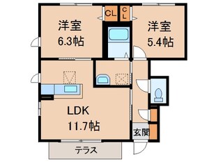 シャーメゾン西浜Ｂの物件間取画像